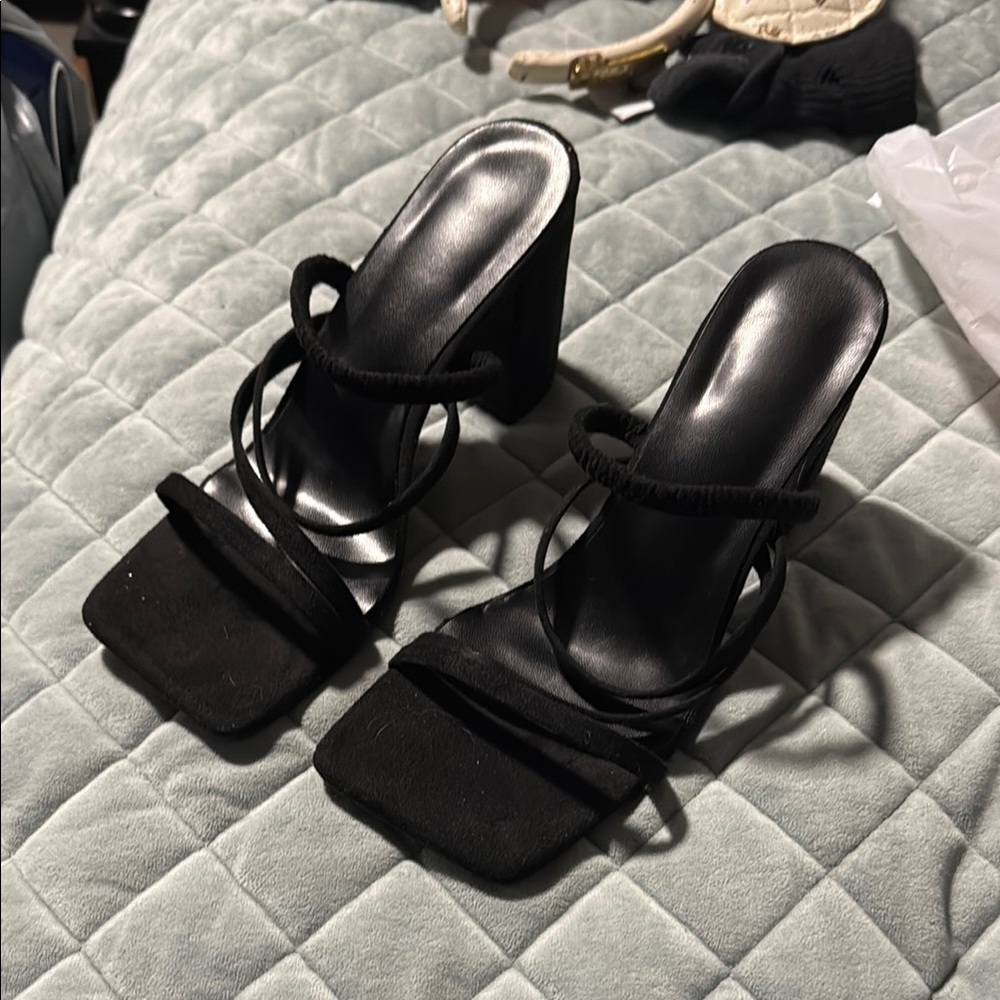 Elegant Black Strappy Heels